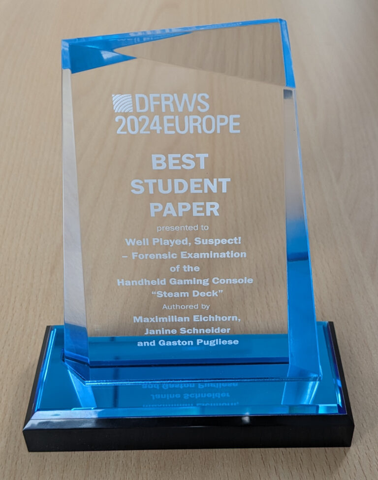 Best Student Paper Award at DFRWS EU 2024 in Zaragoza