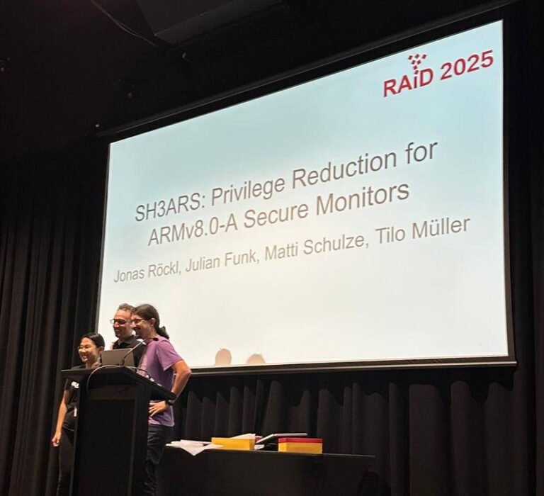 Distinguished Practical Paper Award for Jonas Röckl at RAID ’25